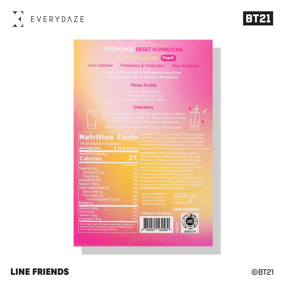 EVERYDAZE with BT21: RESET KOMBUCHA- Peach