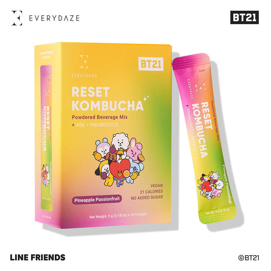 EVERYDAZE with BT21: RESET KOMBUCHA- Pineapple Passionfruit