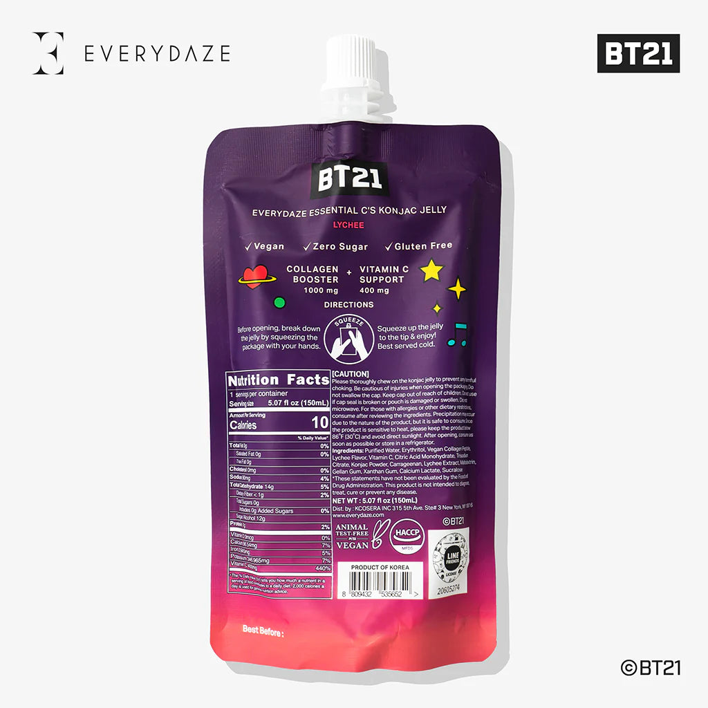 EVERYDAZE with BT21: Essential C's Konjac Jelly - Lychee